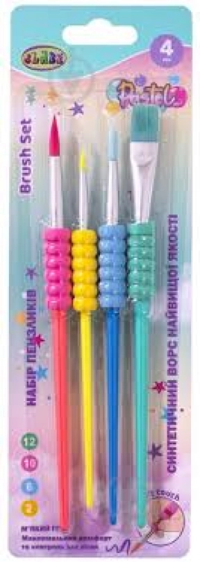 Набор кисточек CLASS 7614-4 синтетика (№2,6,10,12) блистер (1/)