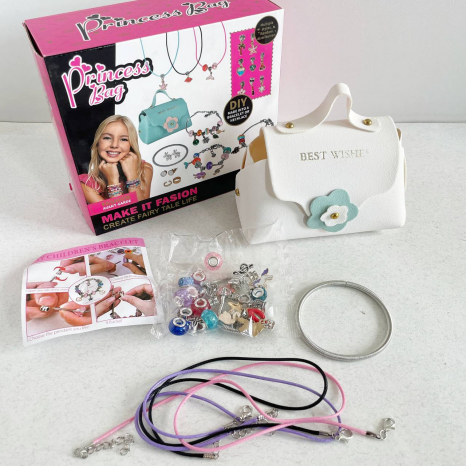 Набір прикрас з сумочкою, намистини, підвіски, основи для браслетів 762-34