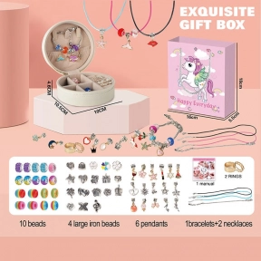 Набір для стврення прикрас (намиста, браслет, намистини, кільця, чохол, в пакеті) 762-42