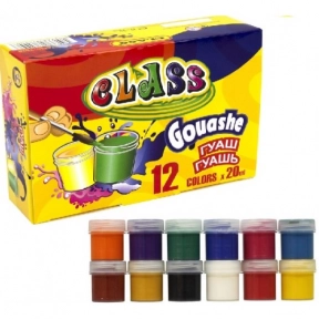 Фарба гуаш на 12 кольорів по 20мл=240мл CLASS 7620