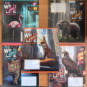Тетрадь ученическая школьная 24 листа клетка Yes The wild in the city