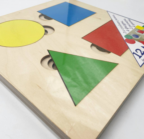 Розвиваюча дошка Сегена "Геометрія" (дерево) Більше-менше