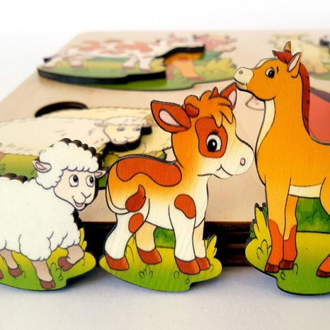 Рамка-вкладиш "Більше-менше. Домашні тварини" 7914 Нескучные игры