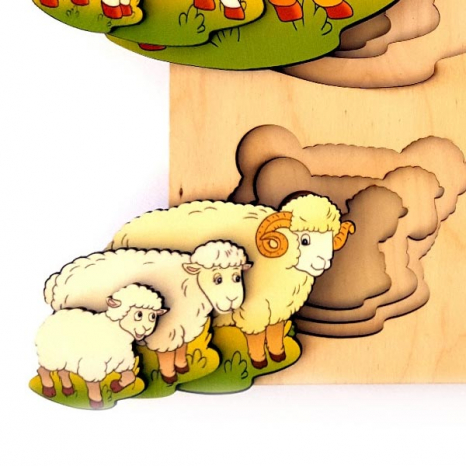 Рамка-вкладиш "Більше-менше. Домашні тварини" 7914 Нескучные игры