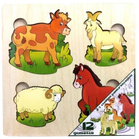 Рамка-вкладиш "Більше-менше. Домашні тварини" 7914 Нескучные игры