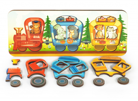 Дерев'яна рамка-вкладиш "Веселий Паровозик"