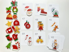 Деревянная игра Новогодние плоские фигуры и тени Познавалка Poznavalka