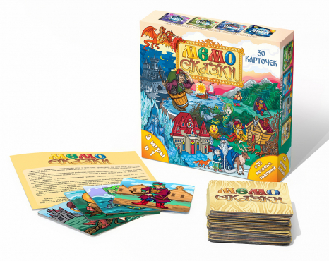 Мемо настільна гра. Мімі Мемо Казки 3 в 1, 8063, Веселі ігри