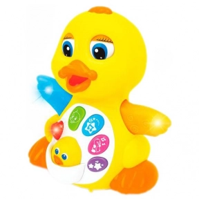 Інтерактивна розвиваюча іграшка Жовте каченя зі звуковими та світловими ефектами 808