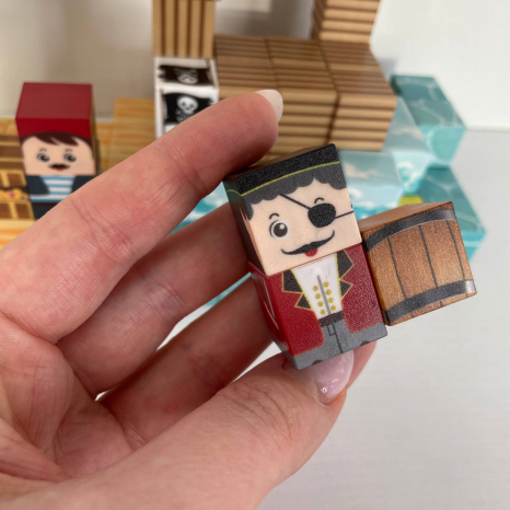 Магнитный конструктор Пираты, мешочек, кубик 2 см, 81004