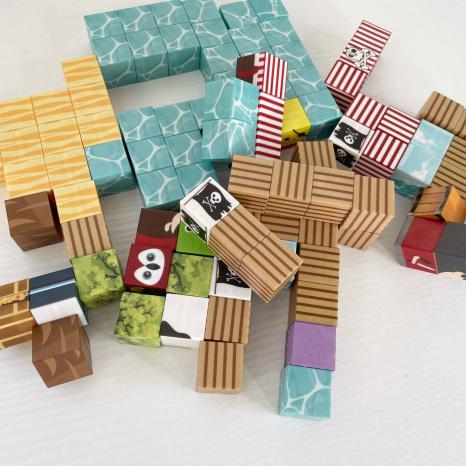 Магнитный конструктор Пираты, мешочек, кубик 2 см, 81004