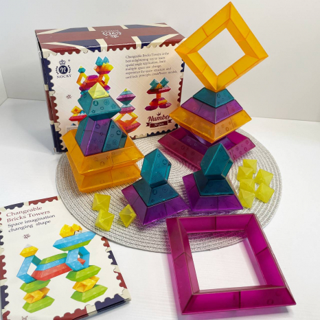 Логічний конструктор 30 деталей, пластикові геометричні фігурки, 8218 A