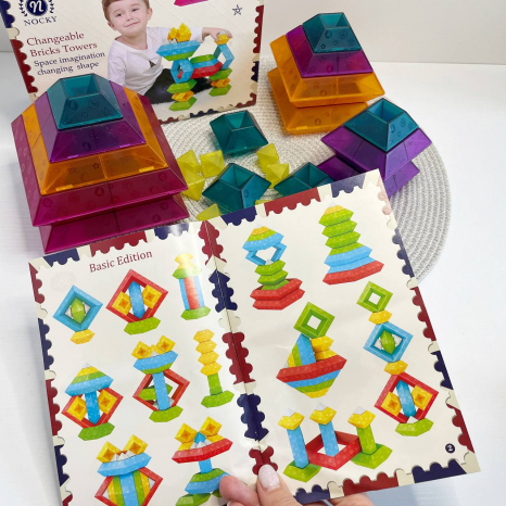 Логічний конструктор 30 деталей, пластикові геометричні фігурки, 8218 A