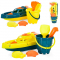 Набір для пісочниці та ігр з водою (катер, відро, лопатка, граблі, формочки) 8295-15D