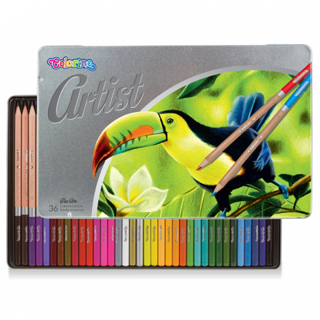 Набір олівців кольорових premium, серія Artist, 36 кол. в метал.коробці