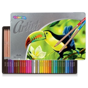Набір олівців кольорових premium, серія Artist, 36 кол. в метал.коробці