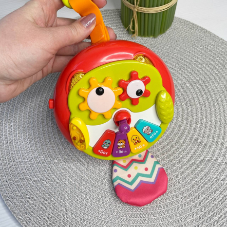 Брязкальце Пташечка, мелодії, пісні англ. мовою, підсвічування, тріскачка, шелесткі елементи, шестерні,836