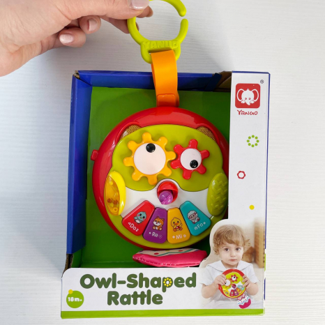 Брязкальце Пташечка, мелодії, пісні англ. мовою, підсвічування, тріскачка, шелесткі елементи, шестерні,836