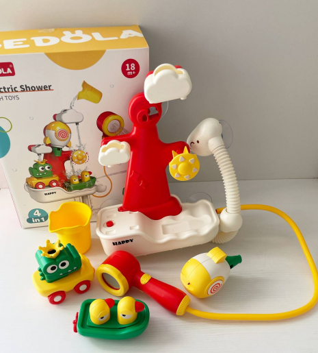 Гра для ванни автоматична подача води, ракета-свисток, млини, гідроізоляція, з крокодилом та качечками,8366-227A