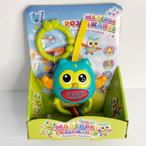 Брязкальце Сова, 5 пісень, 5 мелодій, підсвічування, прорізувач (укр.мовою), 84046