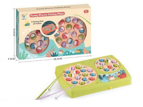 Музична риболовля, обертання по колу, 2 ставки, рибки, 4 вудки з гачком 851