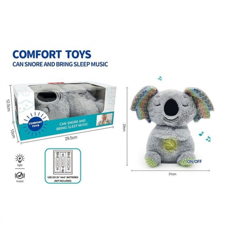 Інтерактивна іграшка для сну  “Коала” сплюшка з музикою, підсвіткою, дихає 853-4