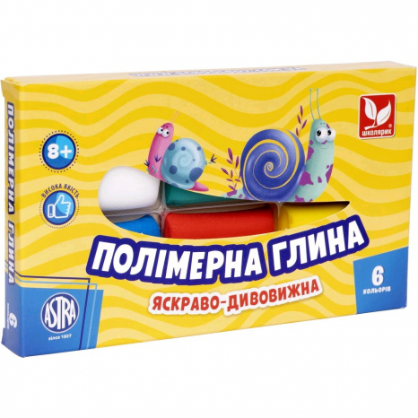 Полімерна глина ASTRA  6 кол. 86911901-UA Школярик
