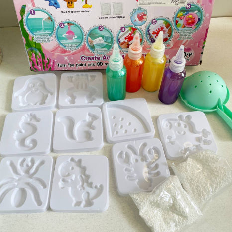 Набір для творчості аквагель, 4 кольори із глітером, 9 форм 87266 B