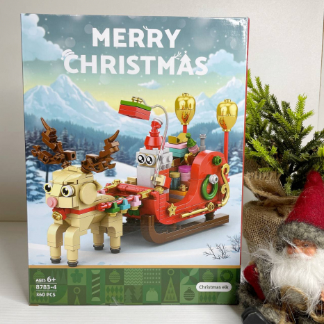 Конструктор Різдвяні сани з оленем Christmas Elk 8783-4, 360 деталей