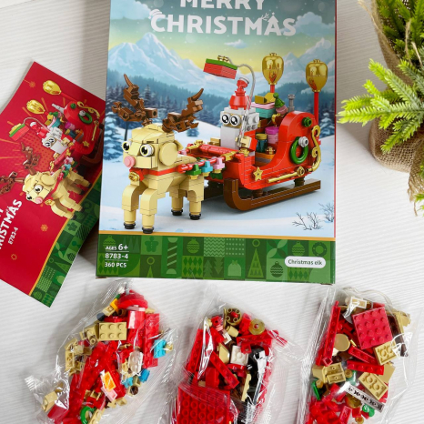 Конструктор Різдвяні сани з оленем Christmas Elk 8783-4, 360 деталей