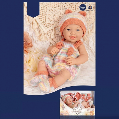 Пупс высота 31 см, вязаная съемная одежда, сменная одежда 8813-6