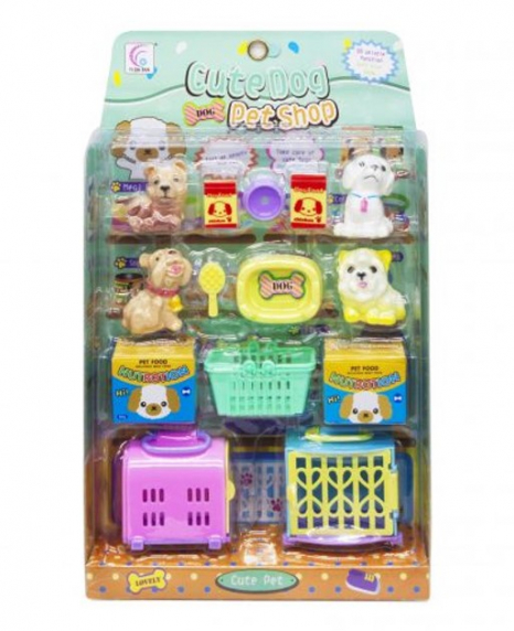 Іграшковий набір зоомагазин, фігурки з переносками (коти, собаки) 884
