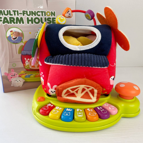 Логічний будинок Ферма з м'якими тваринками, музичне піаніно, звуки тварин, гра на швидкість реакції, 8867