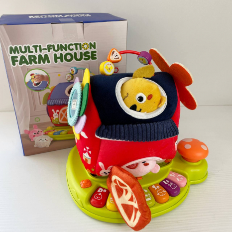 Логічний будинок Ферма з м'якими тваринками, музичне піаніно, звуки тварин, гра на швидкість реакції, 8867