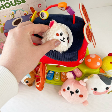 Логічний будинок Ферма з м'якими тваринками, музичне піаніно, звуки тварин, гра на швидкість реакції, 8867