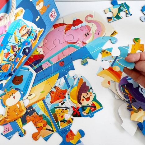 Картонні дитячі пазли “Початок подорожі”, 53 елементи