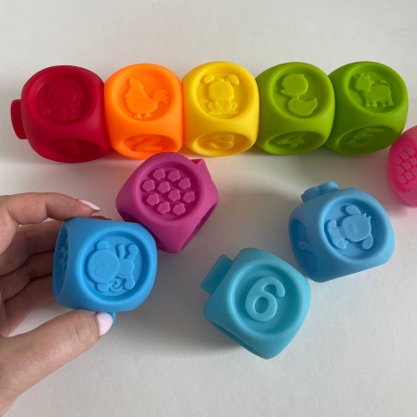 Набір сенсорних розвиваючих кубиків  Baby team 10шт, 8875