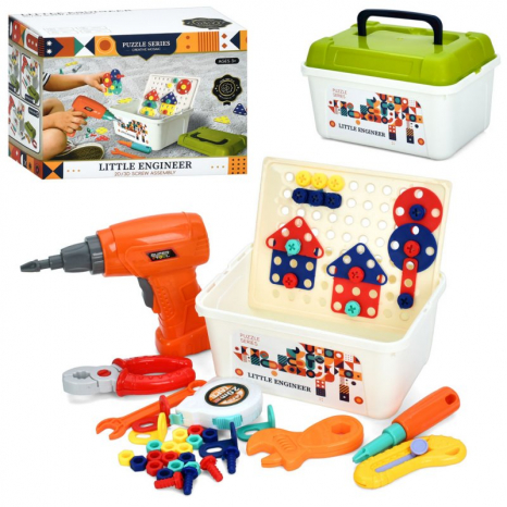 Мозаїка на шурупах з шуруповертом, насадками та інструментами, 888-4C