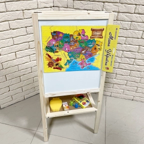 Мольберт шкільний, магнітний з пазлом Україна