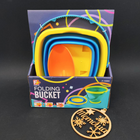 Набір для пісочниці силіконовий 890-1A складне відро з совочком