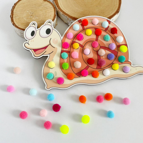 Равлик кольоровий з помпонами Познавалка