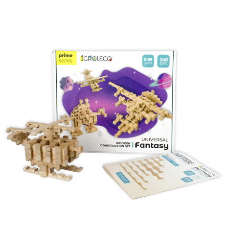 Дерев'яний конструктор Фантазія на 240 деталей, 900033, Igroteco