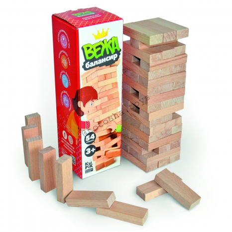 Вежа балансир 54 ел. (дженга) від  Ігротеко. 900088