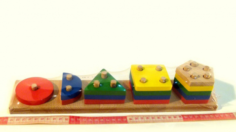 Дерев'яна іграшка Геометрик 5 фігур 90009 Розумний лис