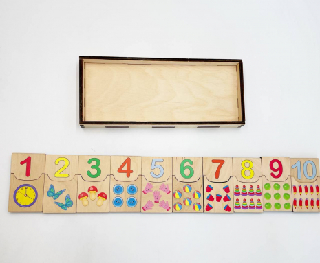 Дерев'яна гра Пазли для дітей від 2х років "Половинки. Цифри" 90011 Розумний лис