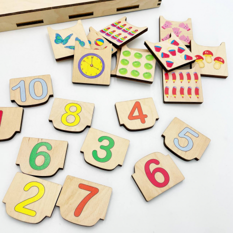 Дерев'яна гра Пазли для дітей від 2х років "Половинки. Цифри" 90011 Розумний лис