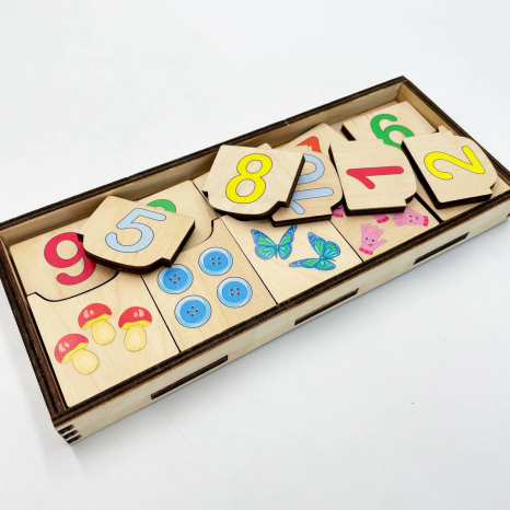 Дерев'яна гра Пазли для дітей від 2х років "Половинки. Цифри" 90011 Розумний лис