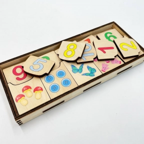 Деревянная игра Пазлы для детей от 2х лет "Половинки. Цифры" 90011 Розумний лис