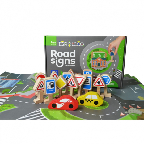 Деревянный обучающий набор Дорожные знаки, Игротеко