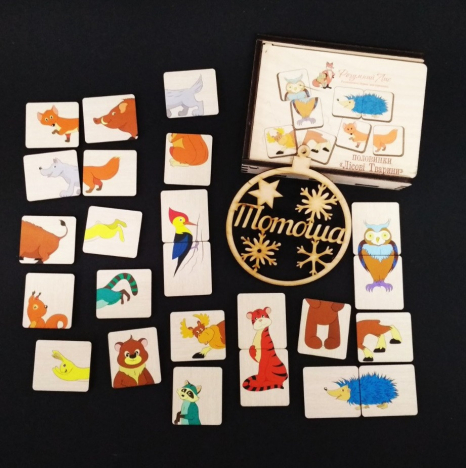 Дерев'яна гра Пазли для дітей від 2х років "Половинки. Лісові тварини" 90017 Розумний лис